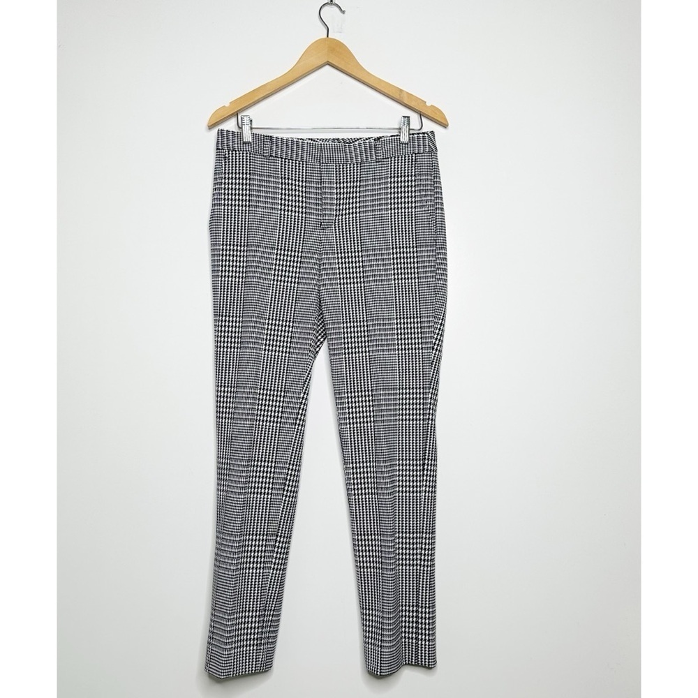 Banana Republic Ryan Black & White Houndstooth Plaid Trousers Size 4 - Picture 2 of 8